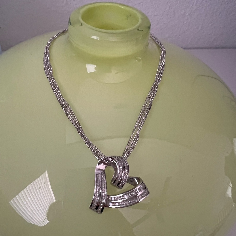 Elegant Silver Heart Necklace